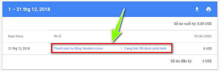 Hướng dẫn nhận tiền từ Google Adsense qua Western Union
