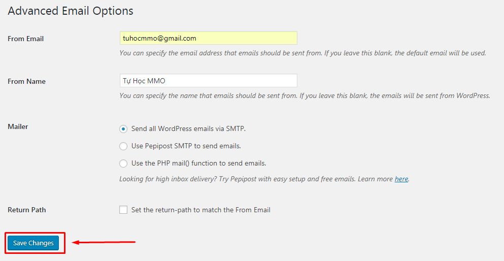 gửi email thông báo khi có bình luận mới trong wordpress