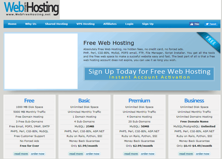 đăng ký hosting miễn phí tốt nhất