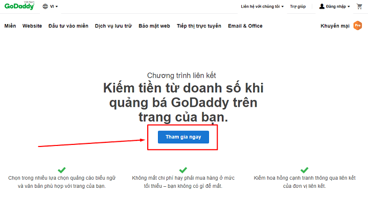 Hướng dẫn kiếm tiền Affiliate GoDaddy chi tiết cho người mới